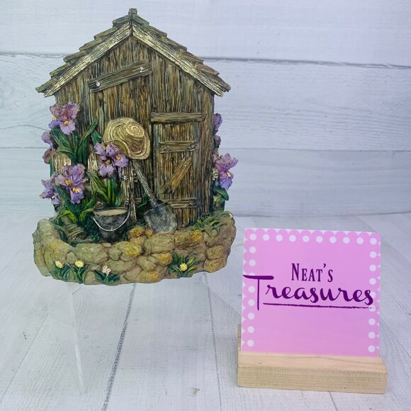 Young FLOWER GARDEN SHED 3D Resin Wall Plaque Free Stand Tabletop 6.5" Figurine - Picture 2 of 9